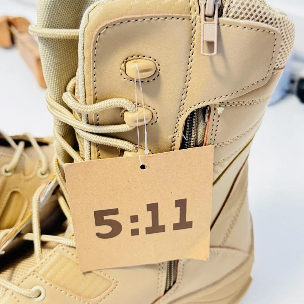 5.11 Tactical Boots Mens 13 Brown Combat Military Work Side Zip Hiking Outdoor